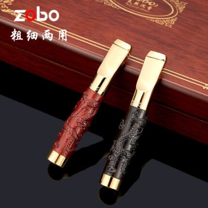 ZOBO ZB-357 wooden dragon multi-filter cigarette holder in ebony and red sandalwood finishes