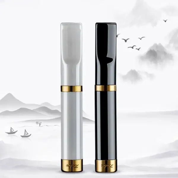 ZOBO ZB-388 reusable ceramic cigarette filter holder in white and black