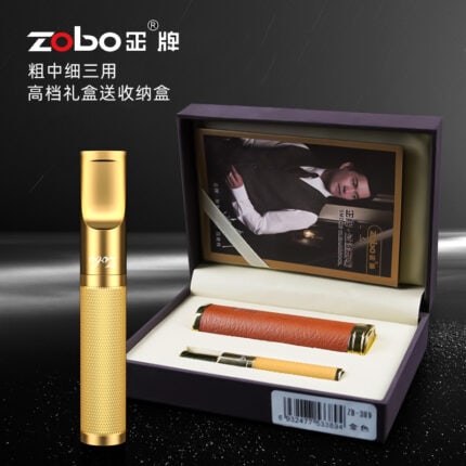 ZOBO ZB-389 reusable metal cigarette filter holder with three-size fitting