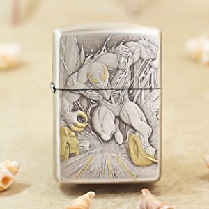 Zippo Etching Silver With Gold Venom Movies Lighter