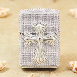 Zippo Luxury Swarovski White Crystal Cross Lighter