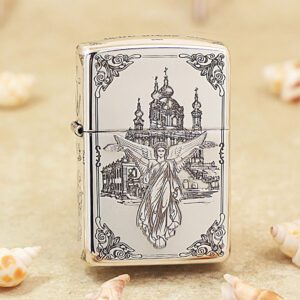 Zippo Sterling Silver Engraved Jesus Prays Zippo Lighter