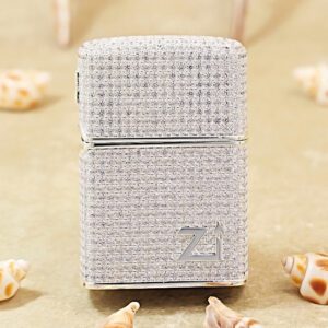 Zippo Luxury Swarovski White Crystal With Logo Lighter