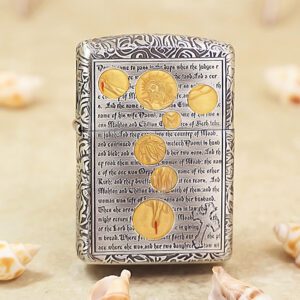 Zippo Armor Etching Silver With Gold Constantine Lighter