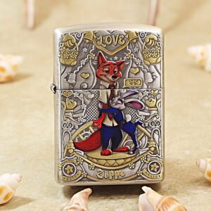 Etching Armor Smoked Silver Zootopia Zippo Lighter