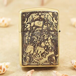 Etching Brass Armor The Crusades Zippo Lighter