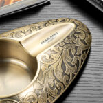CigarLoong CA-004 Engraved Arabesque Single-Cigar Metal Ashtray - Image 4