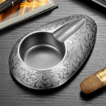 CigarLoong CA-004 Engraved Arabesque Single-Cigar Metal Ashtray - Image 7