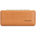 Wooden cigar humidor with a light finish and a metal hinge on top, branded CIGARLOONG CIGAR on the side.