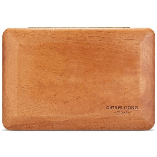 CH004-07 Rectangular wooden cigar case with rounded corners and subtle grain, brand name 'CIGARLONG' in the lower right.