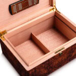 CigarLoong Romeo Carved Burl Wood Cigar Humidor for 50 Cigars - Image 3