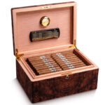 CigarLoong Romeo Carved Burl Wood Cigar Humidor for 50 Cigars - Image 4