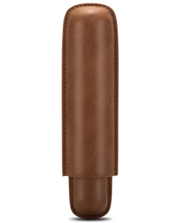 CL030-06 Brown leather vertical sheath with rounded top and stitched edges, likely a case for a slim tool or pen