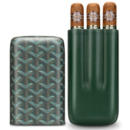 CigarLoong CL-031 wave-pattern leather cigar case for three cigars