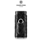 Black quilted leather sleeve encases a compact lighter, brand 'CIGARLOONG' shown above.