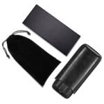 CigarLoong CL-034 Montecristo logo leather cigar case for two cigars, alternate product view 4