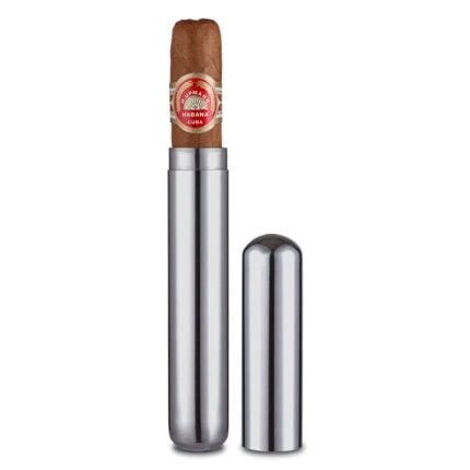 CigarLoong polished stainless steel adjustable tube holding one cigar
