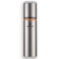 Stainless steel cylindrical cigar lighter standing upright with a textured top and orange ring near the middle; brand 'CIGARLOONG' visible on the body.
