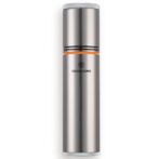 Stainless steel cylindrical cigar lighter standing upright with a textured top and orange ring near the middle; brand 'CIGARLOONG' visible on the body.