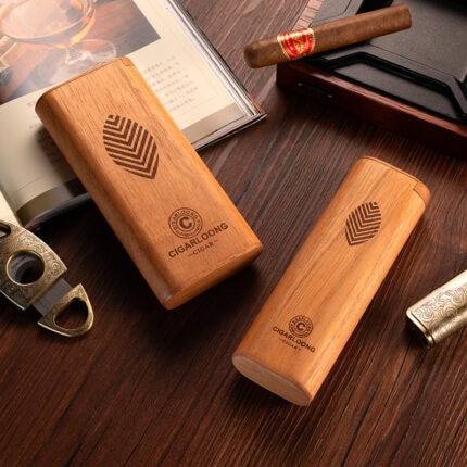 CigarLoong side-sliding cedar wood cigar cases for two or three cigars