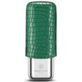 Green crocodile-embossed lighter with a shiny silver base (CIGARLOONG brand)