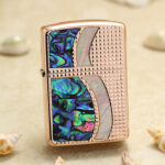Japanese Zippo Armor Rose Gold Mother-of-Pearl inlay lighter