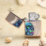 Japanese Zippo Armor Rose Gold Mother-of-Pearl inlay lighter - view 3