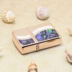 Japanese Zippo Armor Rose Gold Mother-of-Pearl inlay lighter - view 5