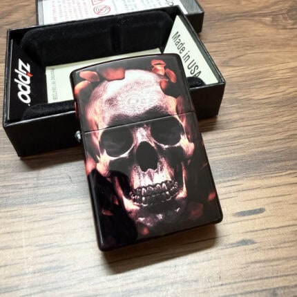 Zippo Flaming Skull full-wrap color lighter