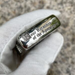 Four Horsemen Revelation five-side sterling silver Zippo lighter – top-edge view engraved Four Horsemen of the Apocalypse