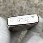 Four Horsemen Revelation five-side sterling silver Zippo lighter – bottom stamp view of the sterling silver Zippo lighter with case-style mark
