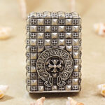 Zippo Silver-Tone Gothic Cross Metal Jacket Lighter – alternate view 1