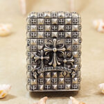 Zippo Silver-Tone Gothic Cross Metal Jacket Lighter