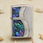 Japanese Zippo Armor Silver Mother-of-Pearl inlay lighter