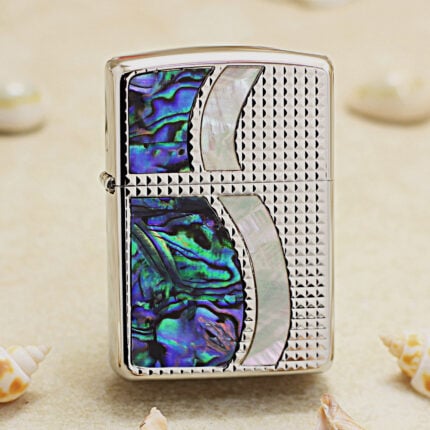 Japanese Zippo Armor Silver Mother-of-Pearl inlay lighter