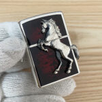 Japanese Zippo Silver Red Winning Winnie Horse lighter
