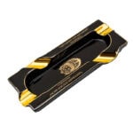LUBINSKI YJA-20034 rectangular four-cigar ceramic ashtray with gold accents, alternate product view 5