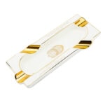 LUBINSKI YJA-20034 rectangular four-cigar ceramic ashtray with gold accents, alternate product view 7