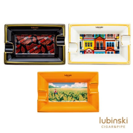 LUBINSKI YJA-20048 Havana scene two-cigar bone china ashtray