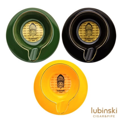 LUBINSKI YJA-20049 compact round single-cigar ceramic ashtray