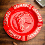 LUBINSKI YJA-20052 Year of the Horse five-cigar ceramic ashtray, alternate product view 1