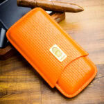LUBINSKI YJA-50018 wheat-ear woven leather cigar case for three cigars, alternate product view 1
