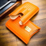 LUBINSKI YJA-50018 wheat-ear woven leather cigar case for three cigars, alternate product view 3