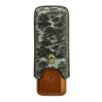 LUBINSKI YJA-50029 landscape microfiber leather and cedar wood cigar case for two cigars, alternate product view 5