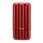 Red glossy lighter with vertical red stripes and Lubinski branding at the center