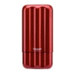 LUBINSKI YJA-70001 vertical-stripe carbon fiber cigar case for three cigars, alternate product view 4