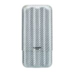 Metallic silver lighter with a carbon-fiber pattern and the 'lubinski CIGAR' branding on the front.