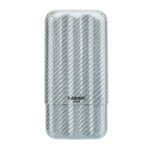 LUBINSKI YJA-70001 vertical-stripe carbon fiber cigar case for three cigars, alternate product view 5
