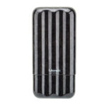 LUBINSKI YJA-70001 vertical-stripe carbon fiber cigar case for three cigars, alternate product view 7