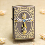 Japanese Zippo Black Ice Celtic cross lighter